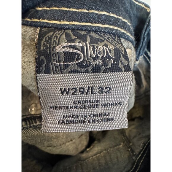 Silver Jeans Suki Womens Bootcut Denim Jeans W29/L32 Distressed Blue Western Sty - Picture 7 of 11
